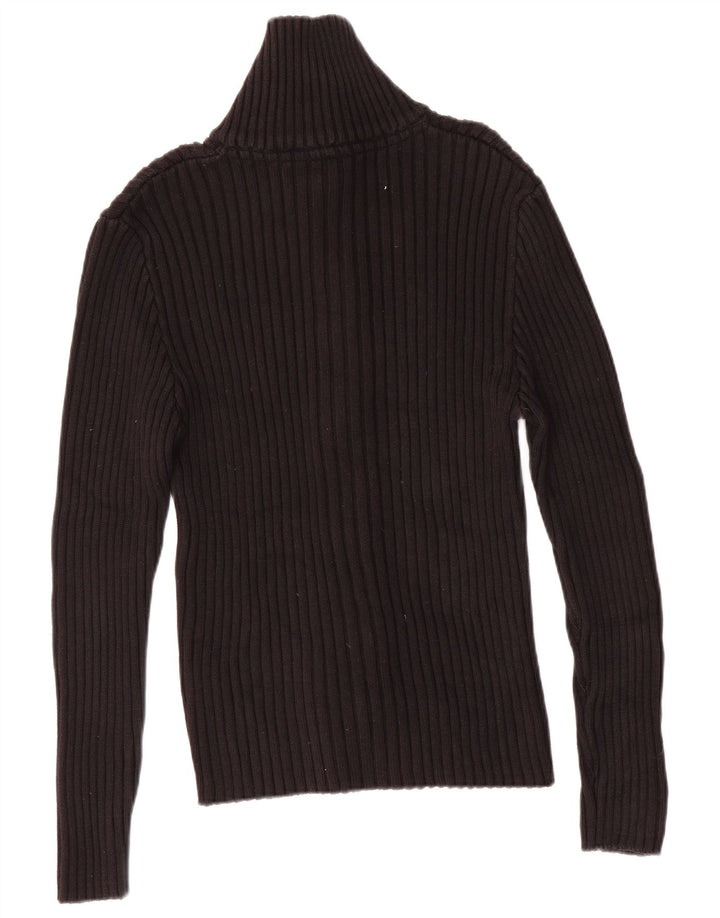 Sasch ženski kardigan pulover UK 16 Veliki crni pamuk