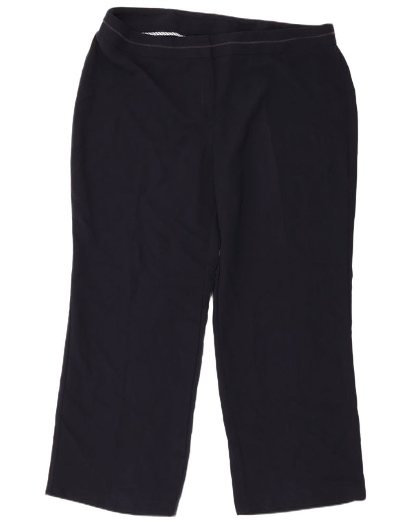 Marks & Spencer ženske ravne ležerne hlače UK 22 2XL W42 L29 tamnoplave