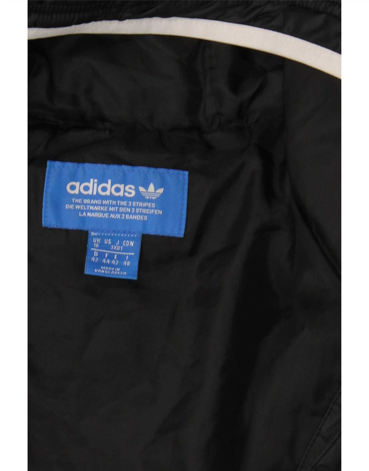 Adidas ženska podstavljena jakna s kapuljačom UK 16 veliki crni poliester