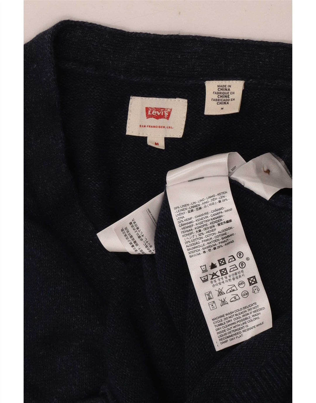Levi's muški kardigan pulover srednje tamnoplave platnene boje