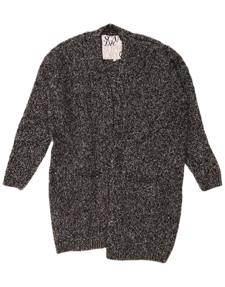 SUPERDRY ženski prekomjerni dugi kardigan pulover UK 18 XL sivi s pjegama