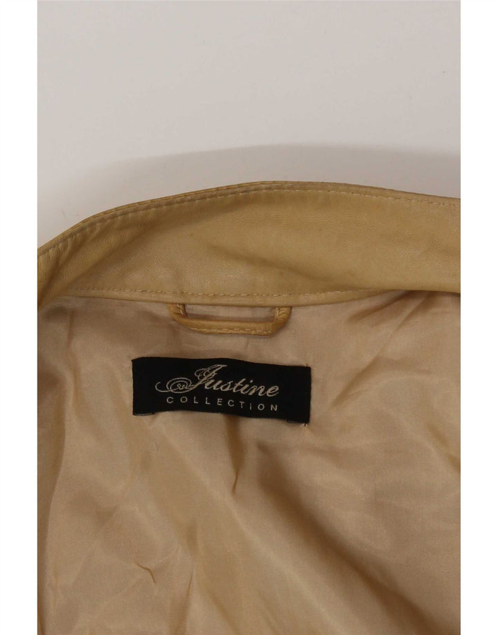 Vintage ženska kožna jakna IT 42 Medium Beige Colourblock