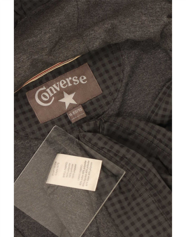Converse muška vjetrovka s kapuljačom UK 42 XL siva gingham poliester