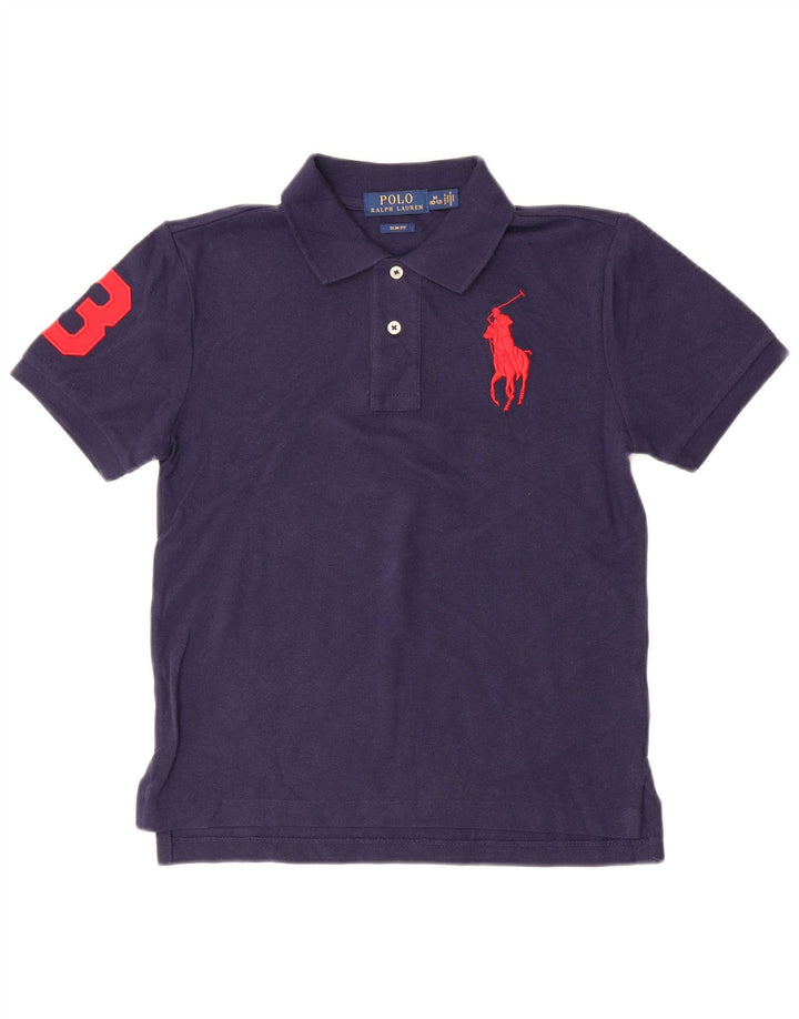 POLO RALPH LAUREN Polo majica uskog kroja za dječake 10-11 godina, srednje tamnoplava