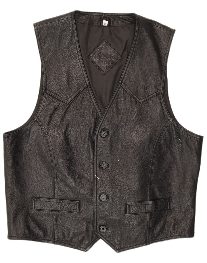 Vintage muški kožni prsluk IT 52 Large Black
