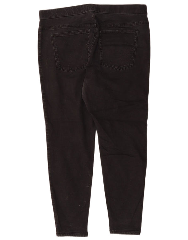 Marks & Spencer ženske crop jegging traperice UK 16 Large W32 L25 crni pamuk