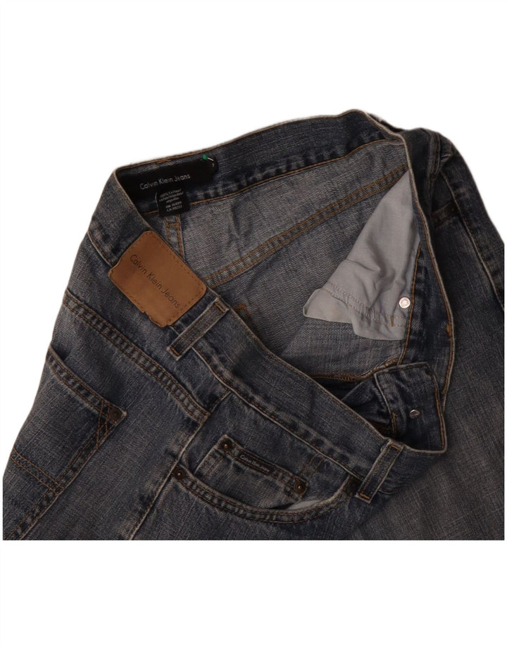 CALVIN KLEIN Muške ravne traperice W34 L30 Plavi pamuk