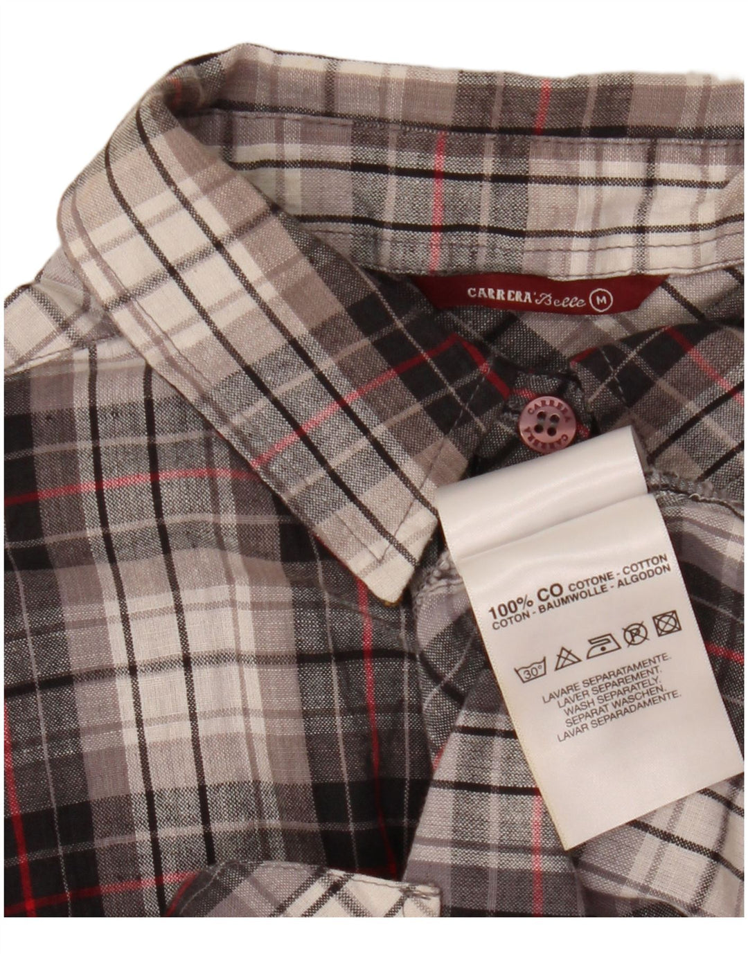 Ženska košulja Carrera kratkih rukava bluza UK 14 Srednje sivi karirani pamuk