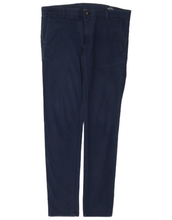 Zara Mens Slim Chino Trousers EU 42 Large W32 L32 Navy Blue
