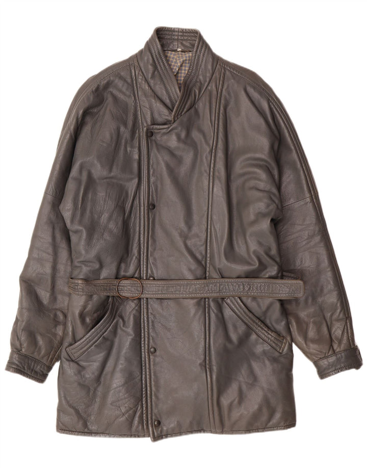 DRESSCO muški kožni kaput IT 54 2XL siva koža