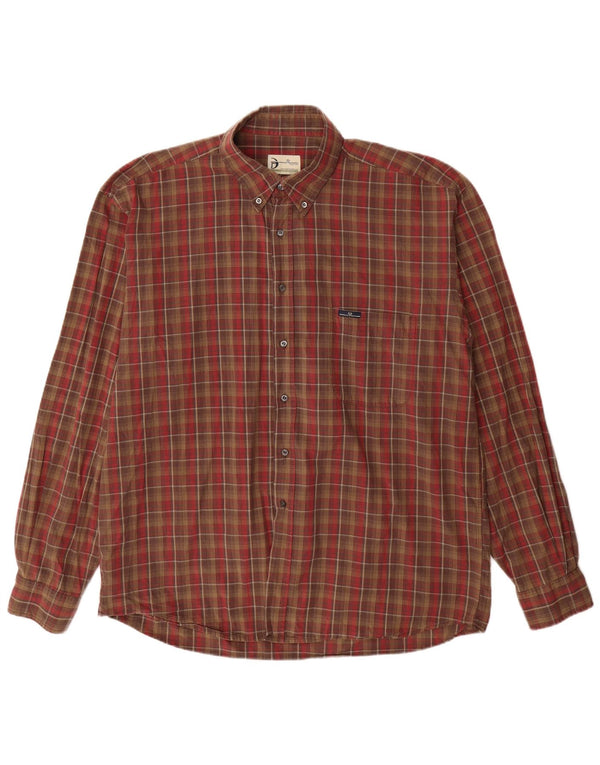 Sergio Tacchini muška košulja 2XL smeđi karirani pamuk