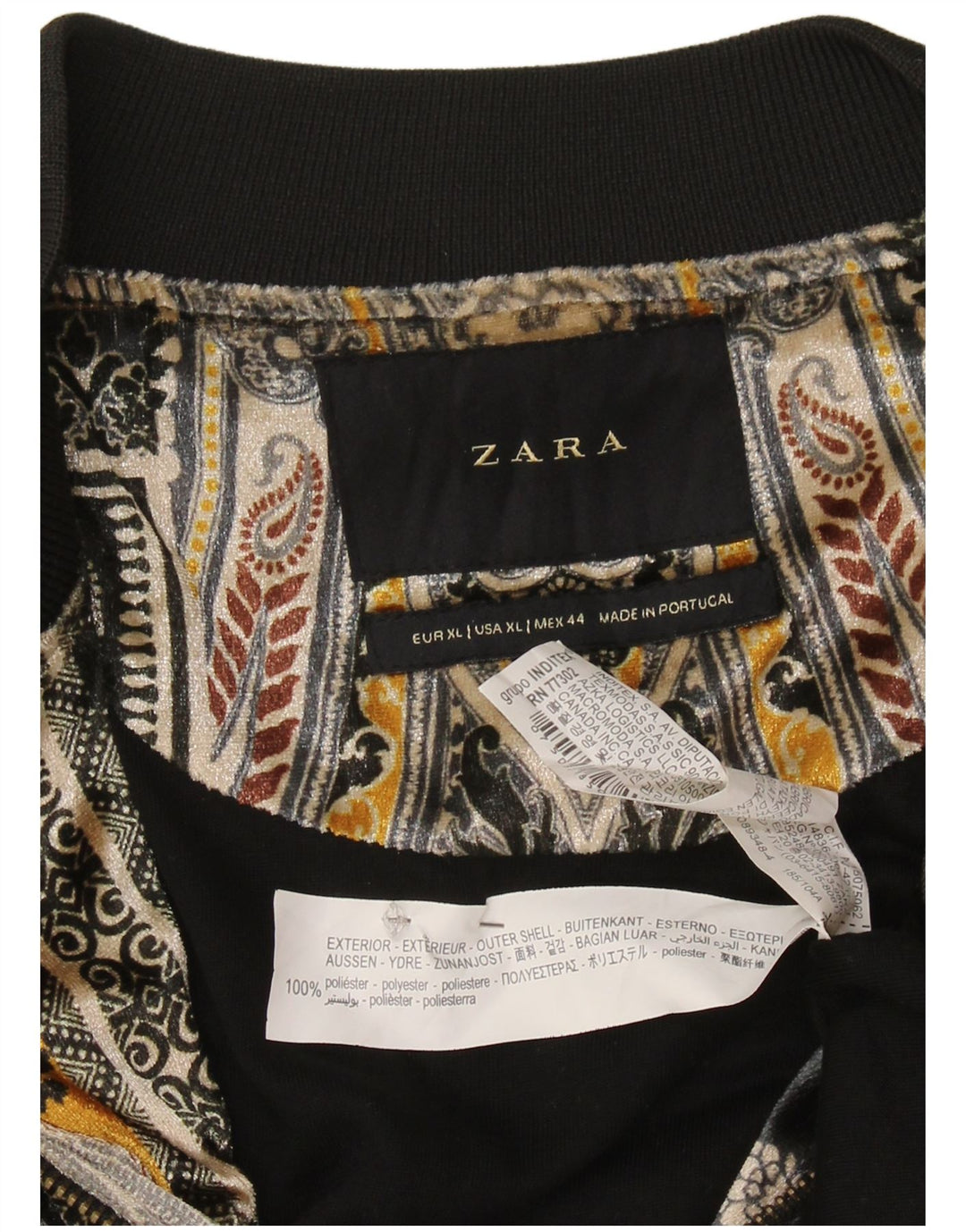 Zara ženska bomber jakna UK 18 XL višebojni paisley poliester