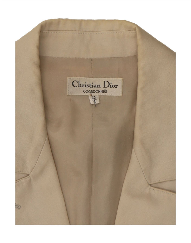 CHRISTIAN DIOR Womens Blazer Jacket IT 40 Small Off White Designer Vintage Christian Dior and Second-Hand Christian Dior from Messina Hembry 