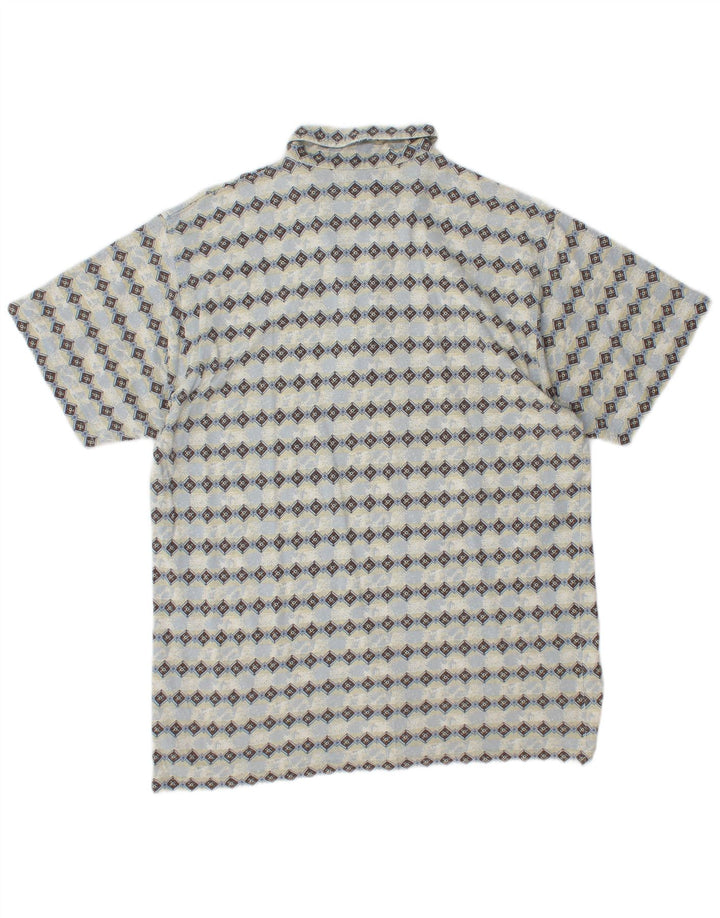 SAVVY muška polo majica s izrezom s patentnim zatvaračem Srednje plava Argyle/Diamond pamuk