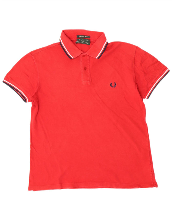 Fred Perry muška lagana i rastezljiva polo majica srednje crvene boje od pamuka