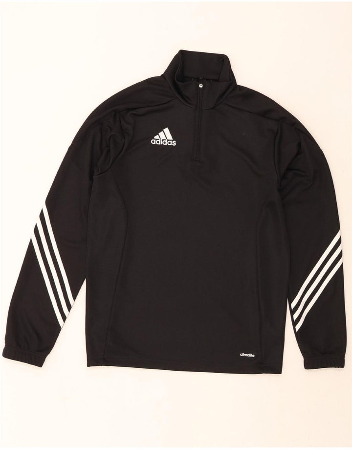 ADIDAS Mens Climalite Zip Neck Pullover Tracksuit Top Small Black Vintage Adidas and Second-Hand Adidas from Messina Hembry 