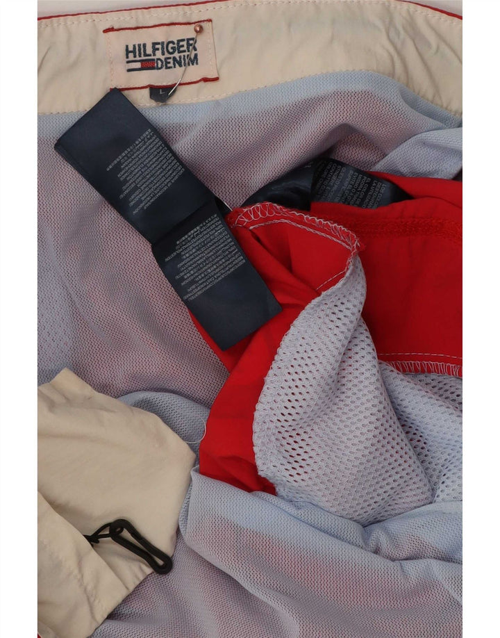 Tommy Hilfiger muške kratke kupaće hlače s grafičkim motivima, veliki crveni poliester