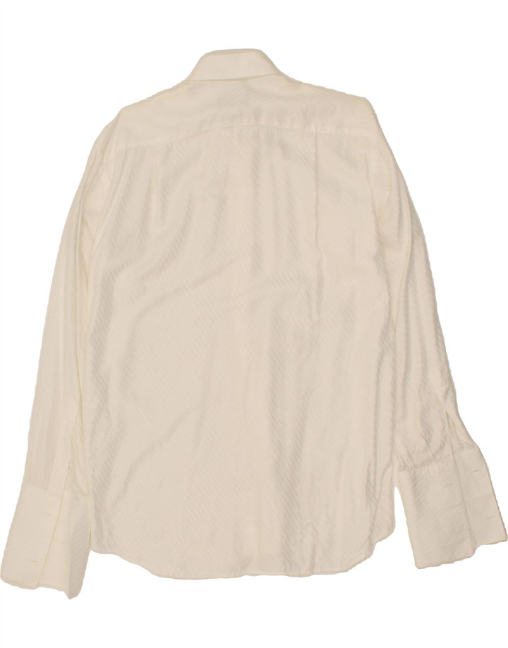 ROCCOBAROCCO Mens Formal Shirt Size 15 38 Medium White Striped Cotton Vintage Roccobarocco and Second-Hand Roccobarocco from Messina Hembry 