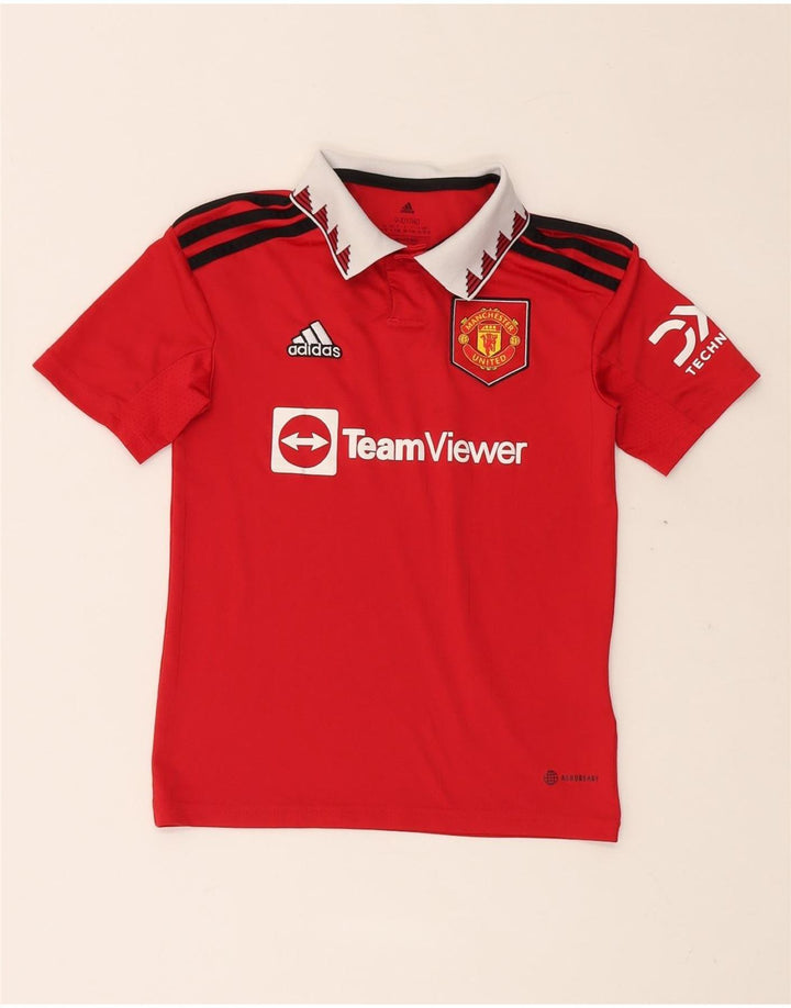 ADIDAS Boys Manchester United Graphic Polo majica 9-10 godina crvena poliester