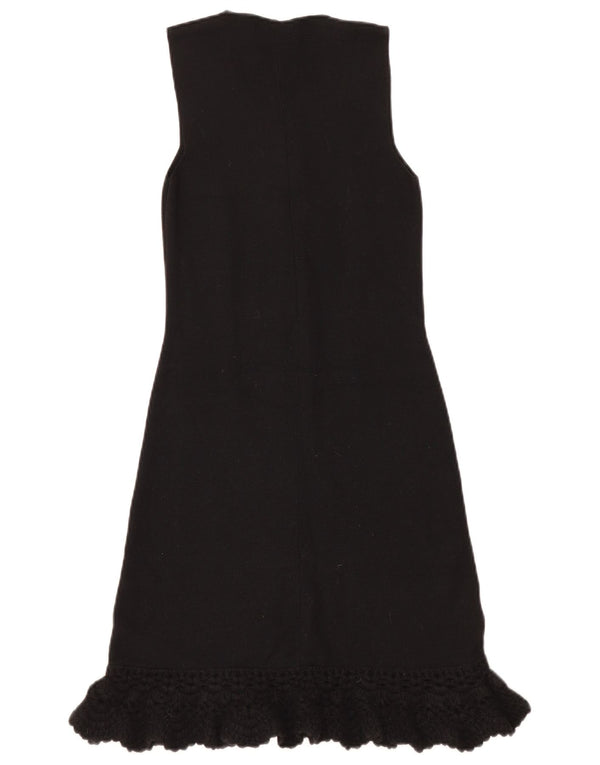 Luisa Spagnoli Womens Sleeveless Maxi Dress UK 8 Small Black Wool