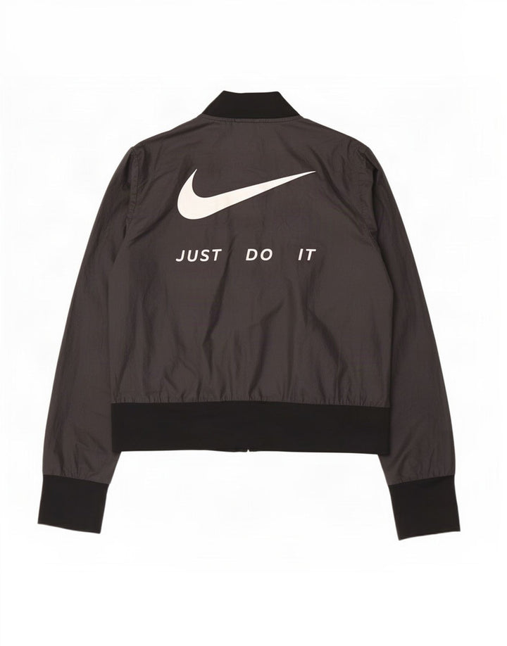 Nike ženska gornja jakna trenirke s grafičkim motivima UK 14 srednji crni poliester