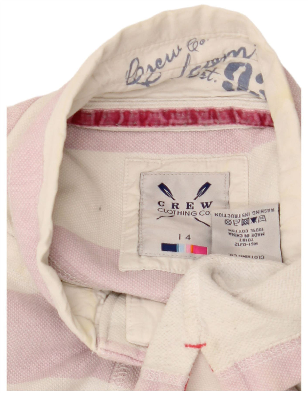 Crew Clothing Ženska majica s kratkim rukavima UK 14 Large Off White Pamuk