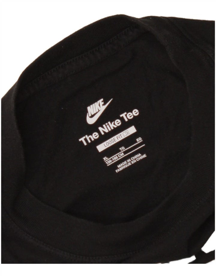 NIKE Girls Loose Crop majica s kratkim rukavima 13-14 godina XL crna