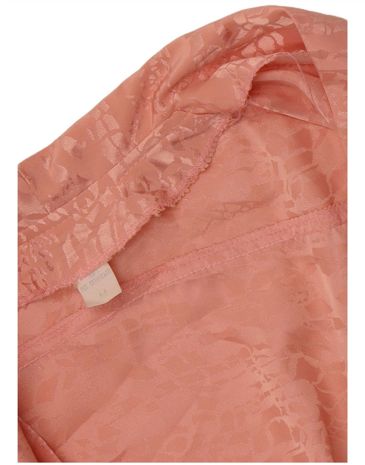 VINTAGE Womens Abstract Pattern Shirt Blouse UK 14 Medium Pink