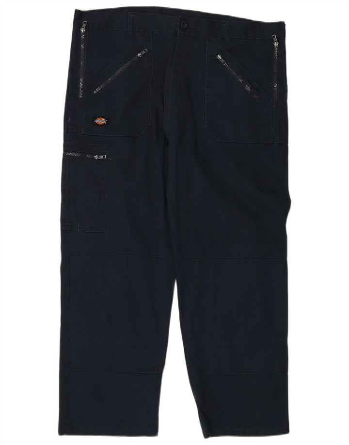 DICKIES Mens Straight Cargo Trousers  W40 L26 Navy Blue Polyester