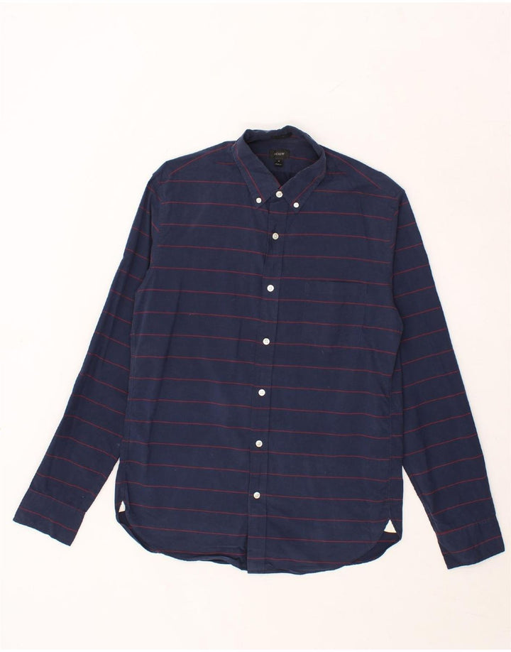 J. CREW Mens Shirt Medium Navy Blue Striped Cotton Vintage J. Crew and Second-Hand J. Crew from Messina Hembry 