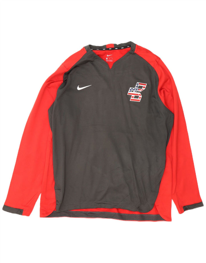 NIKE Muška majica s dugim rukavima XL, poliester crvene boje
