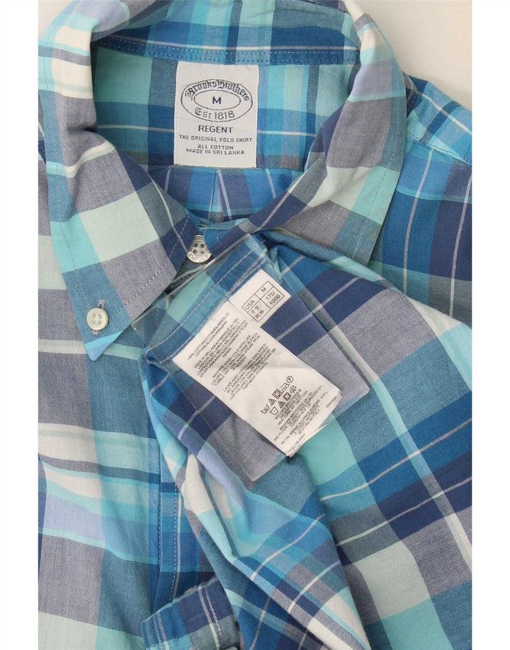 Brooks Brothers muška Regent košulja kratkih rukava Srednje plavi karirani pamuk