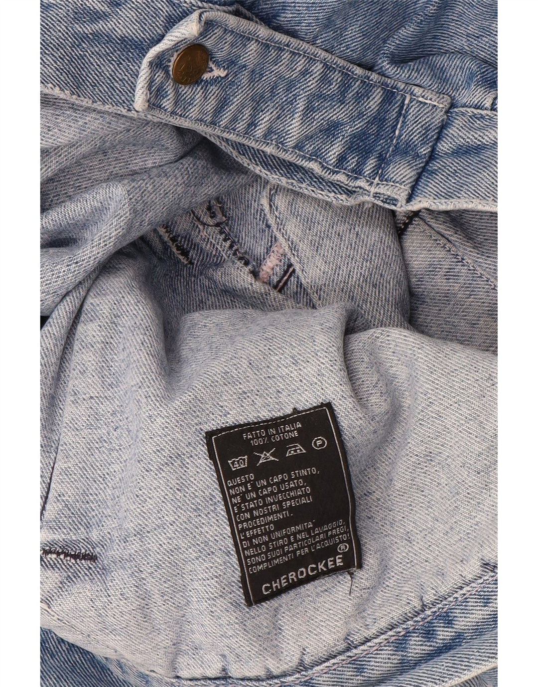 Cherokee muška grafička traper jakna UK 40 Large Blue Geometric Cotton