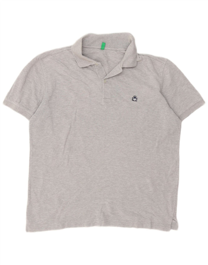 Benetton muška polo majica srednje siva s pjegama