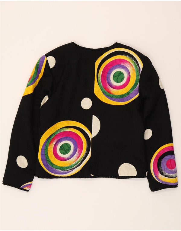 RENZO COUTURE Ženska jakna sako UK 14 Srednja crna geometrijska vuna