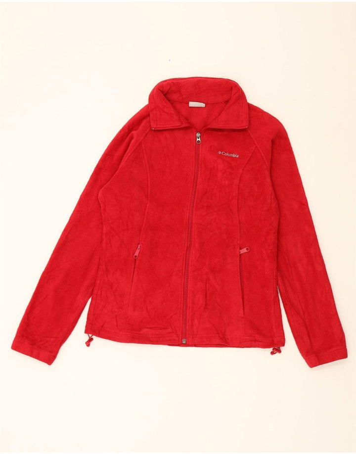 COLUMBIA Womens Fleece Jacket UK 14 Medium Red Polyester Vintage Columbia and Second-Hand Columbia from Messina Hembry 