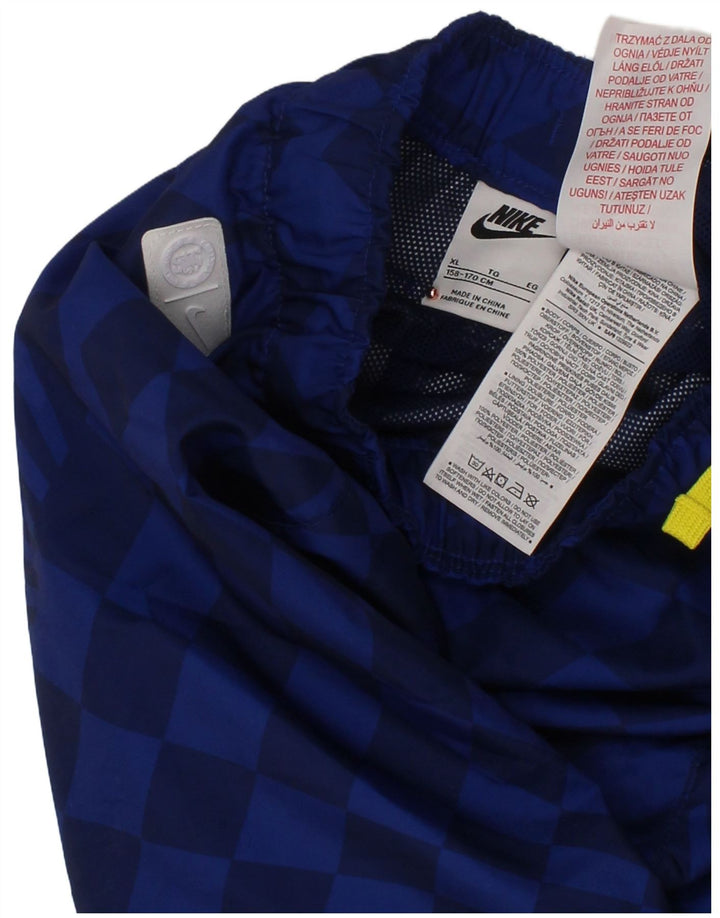 NIKE Sportske kratke hlače za dječake 13-14 godina XL plavi geometrijski poliester