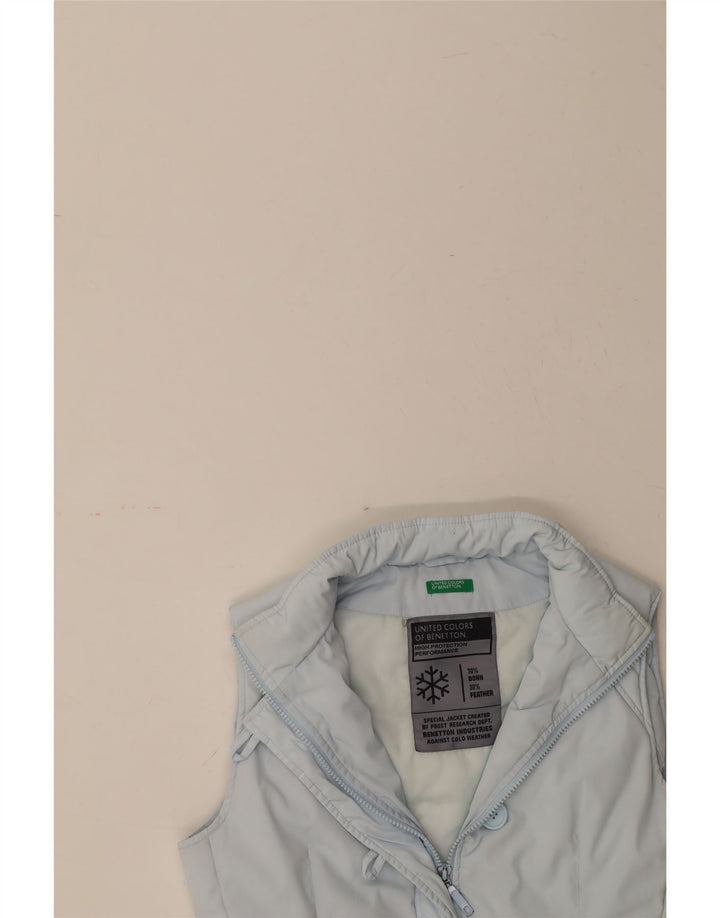 BENETTON Womens Padded Gilet UK 12 Medium Blue Polyester Vintage Benetton and Second-Hand Benetton from Messina Hembry 