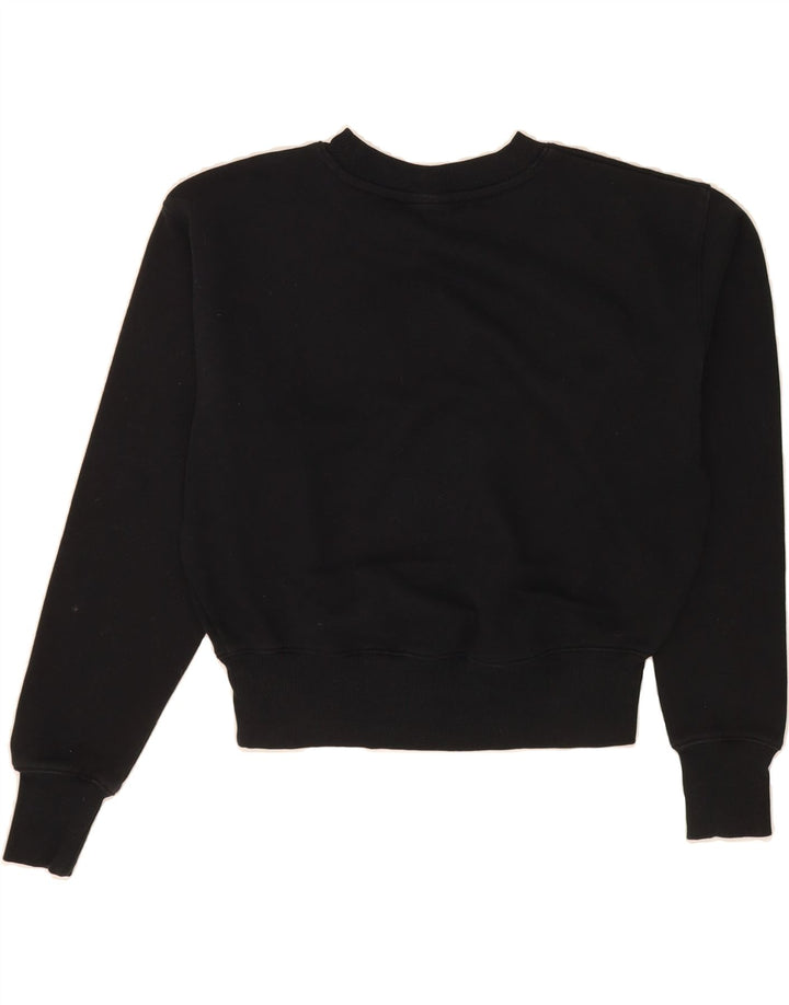 CHAMPION Womens Oversized Graphic Sweatshirt Jumper UK 10 Small Black Vintage Champion and Second-Hand Champion from Messina Hembry 