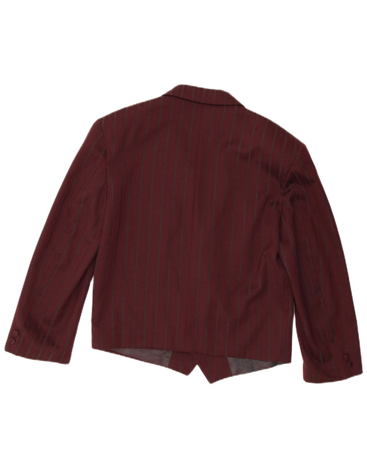 Vintage ženski blejzer sako s dvorednim kopčanjem IT 48 XL na pruge tamnocrvene boje