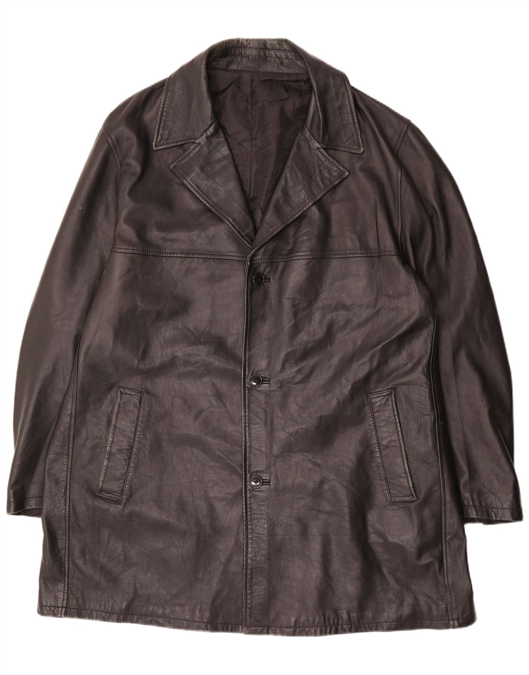 Vintage muški kožni kaput Veličina 62 4XL Crna koža