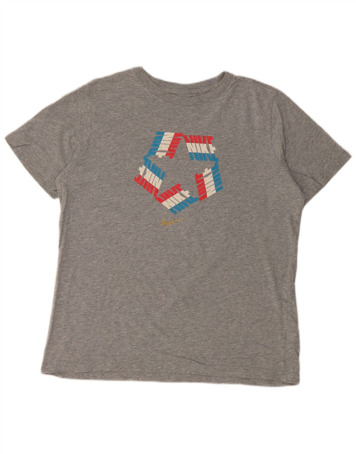 NIKE ženska majica kratkih rukava standardnog kroja UK 18 XL sivi pamuk