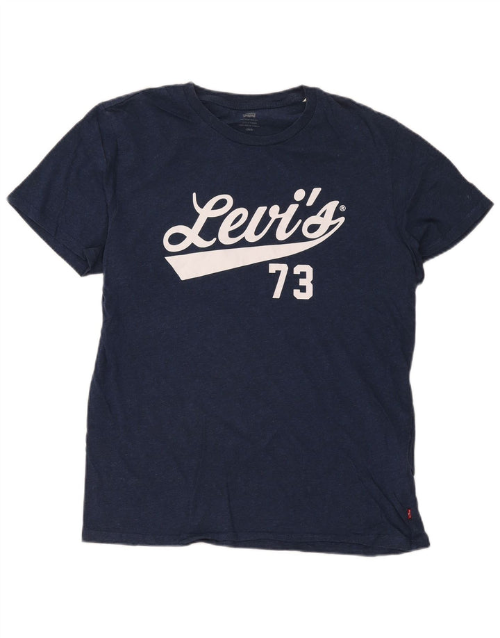 Levi's muška majica kratkih rukava s grafičkim motivima, veliki tamnoplavi pamuk