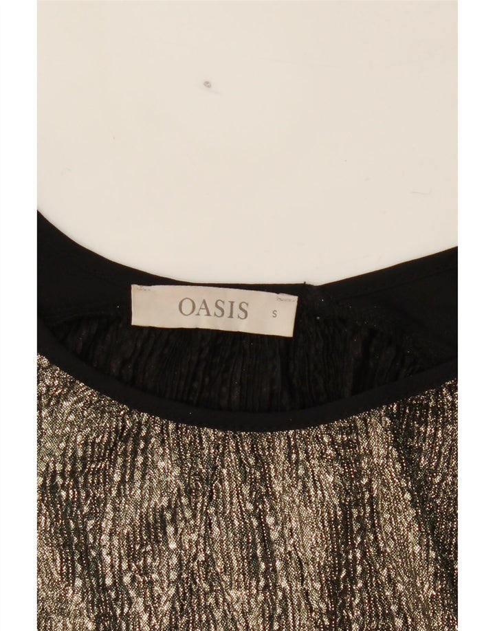 OASIS Womens Blouse Top UK 10 Small Grey Colourblock Polyester Vintage Oasis and Second-Hand Oasis from Messina Hembry 