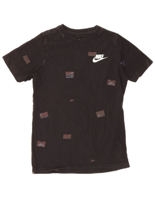 NIKE Boys Graphic T-Shirt Top 10-11 Years Medium Black Pamuk