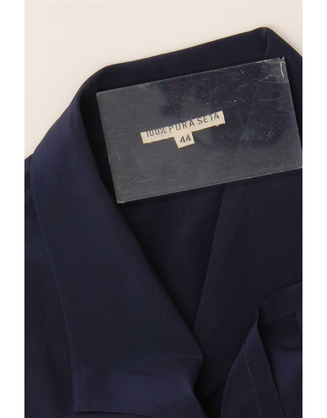 Vintage ženska košulja bluza IT 44 srednje tamnoplava svila