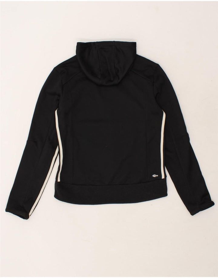 ADIDAS Womens Zip Hoodie Sweater UK 14 Medium Black Polyester Vintage Adidas and Second-Hand Adidas from Messina Hembry 