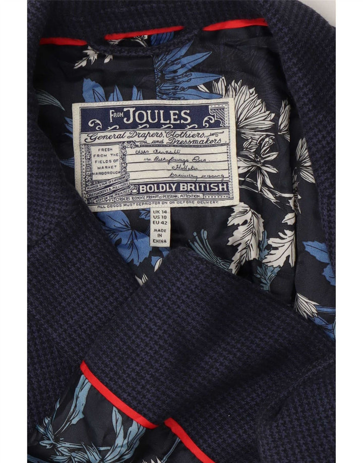 Joules Ženska jakna sa 2 gumba UK 14 Veliki tamnoplavi houndstooth