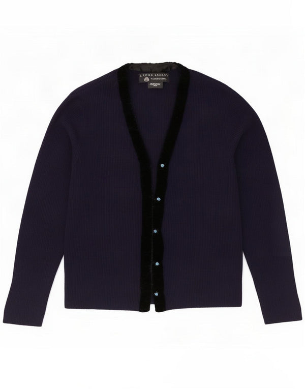Laura Ashley Ženski džemper kardigan UK 16 Large Navy Blue Colourblock
