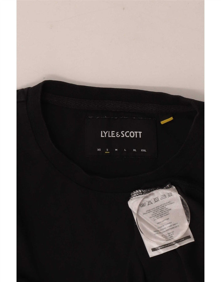 Lyle & Scott muška majica dugih rukava mala crna pamučna